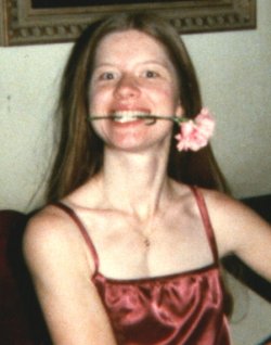 Nancy sampling a vegetarian meal